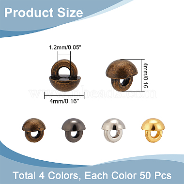 200Pcs 4 Colors Mini Alloy Shank Buttons Sets(BUTT-NB0001-60)-2