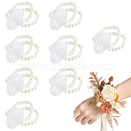 Plastic Imitation Pearl Stretch Bracelets, for Bridesmaid Party Jewelry Bracelets, White, Inner Diameter: 1-7/8 inch(4.7cm)(AJEW-WH20064-04)