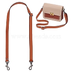 Leather Bag Strap, with Zinc Alloy Clasp, for Bag Replacement Accessories, Saddle Brown, 75.5~133.5x1.85cm(PURS-WH0005-46B-02)