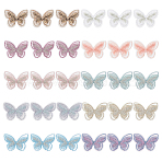 30Pcs 10 Colors Polyester Iron on/Sew On Patches, Hot Melt Adhesive, Cloth Appliques, Butterfly, Mixed Color, 44x57x2mm, 3pcs/color(PATC-HS0001-03)