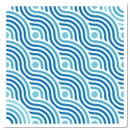 PET Plastic Hollow Out Drawing Painting Stencils Templates, Square, Wave Pattern, 18x18cm(DIY-WH0286-042)