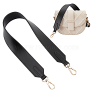 Leather Bag Straps, with Alloy Swivel Clasps, Black, 64x3.85cm(PURS-WH0005-84KCG-02)