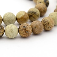 Natural Picture Jasper Round Bead Strands, 8mm, Hole: 1mm, about 49pcs/strand, 15.7 inch(G-G-P070-55-8mm)