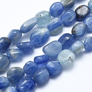 Natural Kyanite/Cyanite/Disthene Bead Strands, Tumbled Stone, Nuggets, 5~8mm, Hole: 0.8mm, about 45~47pcs/strand, 15.7 inch(40cm)(X-G-E483-46)