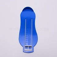 Plastic Measuring Foot Tool For Kids, Royal Blue, 227x89x24.5mm, Hole: 6mm(KY-WH0032-10)