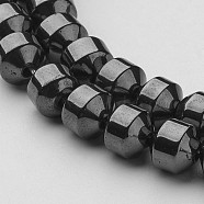 Magnetic Synthetic Hematite Beads Strands, Black, Size: about 6mm wide, 6mm thick, hole: 1mm, about 61pcs/strand(X-G-H1094-1)