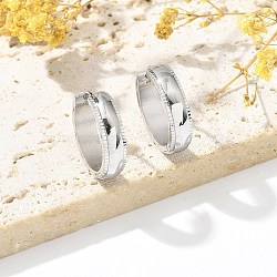 304 Stainless Steel Hoop Earrings for Women, with 316 Surgical Stainless Steel Ear Pins, Ring, Stainless Steel Color, 20x5mm(EJEW-C096-59P)