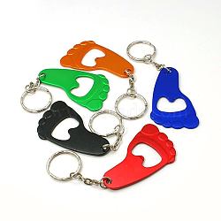 Aluminum Alloy Bottle Openners, with Iron Rings, Foot, Mixed Color, 109mm(AJEW-G001-02)