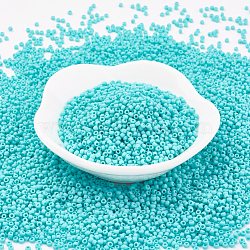 TOHO Japanese Seed Beads, Round, 11/0 Matte Opaque, Dark Turquoise, 2x1.5mm, Hole: 0.5mm, about 933pcs/10g(X-SEED-F002-2mm-55F)