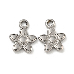 Non-Tarnish 304 Stainless Steel Charms, Flower Charm, Stainless Steel Color, 14.5x11.5x2.5mm, Hole: 2mm(STAS-N103-112P)