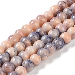 Baking Paint Glass Bead Strands, Round, PeachPuff, 6mm, Hole: 1mm, about 145~147pcs/strand, 32.28~32.68''(82~83cm)(GLAA-H031-01A-11)