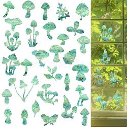 4PCS 2 Styles PVC Stickers Dazzling Color Window Stickers 3D Laser Mushroom Electrostatic Glass Window Stickers, Colorful, 103x85mm(JX827A)