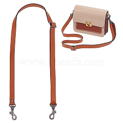 Leather Bag Strap, with Zinc Alloy Clasp, for Bag Replacement Accessories, Saddle Brown, 75.5~133.5x1.85cm(PURS-WH0005-46B-02)