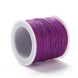 Nylon Thread, DIY Material for Jewelry Making, Medium Violet Red, 1mm, 100yards/roll(NWIR-K013-B07)