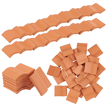 Polymer Clay Miniature Tiles, DIY Sand Table Decorations and Construction Toys, Rectangle, Saddle Brown, 19.5x17x4mm, 60pcs/set