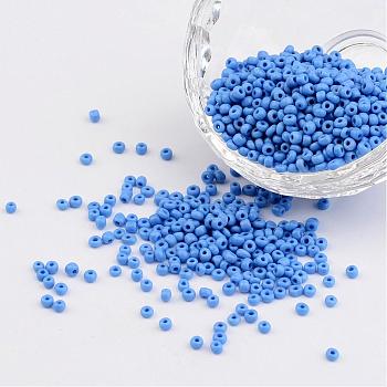 12/0 Opaque Colours Round Glass Seed Beads, Cornflower Blue, Size: about 2mm in diameter, hole:1mm, about 3303pcs/50g