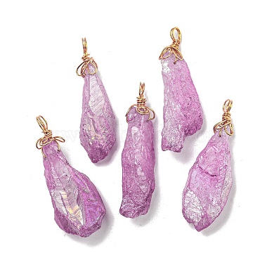 Golden Plum Nuggets Quartz Crystal Big Pendants