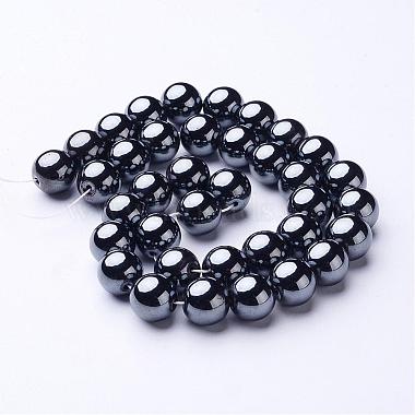 Non-Magnetic Synthetic Hematite Beads Strands(X-G-H1624-12mm-1)-2