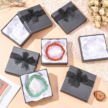 Bowknot Organza Ribbon Cardboard Bracelet Bangle Gift Boxes(BC148-05)-5