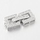 Rectangle 925 Sterling Silver Micro Pave Cubic Zirconia Watch Band Clasps(STER-E044-30)-2