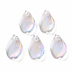 Pulvérisation peint pendentifs en verre transparent(GLAA-S190-014B-01)-1