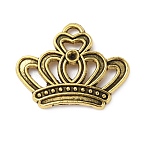 Tibetan Style Alloy Pendant Rhinestone Settings for Enamel, Crown Charms, Antique Golden, Fit for 2mm Rhinestone, 18x23x2mm, Hole: 1.2mm(FIND-WH0126-174AG)
