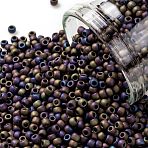 TOHO Round Seed Beads, Japanese Seed Beads, (615) Matte Color Iris Purple, 11/0, 2.2mm, Hole: 0.8mm, about 1110pcs/bottle, 10g/bottle(SEED-JPTR11-0615)