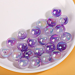 Gradient Plastic Beads, Round, Purple, 15.5x15mm, Hole: 4mm(KY-WH0051-04)