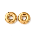 304 Stainless Steel European Beads, Large Hole Beads, Ion Plating(IP), Donut, Real 18K Gold Plated, 17.5x4.7mm, Hole: 5.5mm(STAS-D383-01B-G)