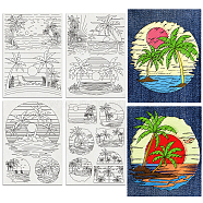 4 Sheets 11.6x8.2 Inch Stick and Stitch Embroidery Patterns, Non-woven Fabrics Water Soluble Embroidery Stabilizers, Mixed Shapes, 297x210mmm(DIY-WH0455-324)