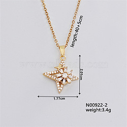 Elegant Vintage Windmill Brass Micro Pave Cubic Zirconia Pendant Necklaces, Cable Chains Necklaces for Women, 15.75 inch(400mm)(OX5726-2)