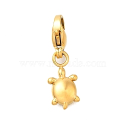 Tortoise 304 Stainless Steel Pendant Decorations, Ion Plating(IP), with Lobster Claw Clasp, Real 14K Gold Plated, 22mm(STAS-R159-10G)