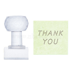 Clear Acrylic Soap Stamps, DIY Soap Molds Supplies, Rectangle with Word Thank You, Word, 51x36x22mm, Pattern: 33x19mm(DIY-WH0477-001)