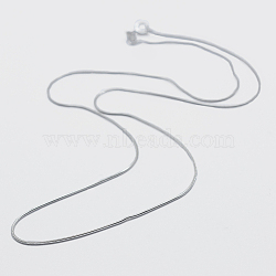 925 Sterling Silver Chain Necklaces, with Spring Ring Clasps, Carved 925, Platinum, 18 inch(45cm)(STER-F039-10P)