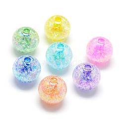 Crackle Style Acrylic Beads, AB Colour, Inside Color, Round, Mixed Color, 18mm, Hole: 4mm, about 150pcs/500g(MACR-S825-18mm)