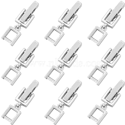 9Pcs Brass Fold Over Clasps, Bracelet, Necklace Jewelry Extender, Platinum, 20~29mm, Link: 8x5.5x2mm, Clasp: 10x2x4mm(KK-SC0004-06P)