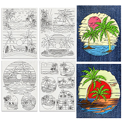 4 Sheets 11.6x8.2 Inch Stick and Stitch Embroidery Patterns, Non-woven Fabrics Water Soluble Embroidery Stabilizers, Mixed Shapes, 297x210mmm(DIY-WH0455-324)