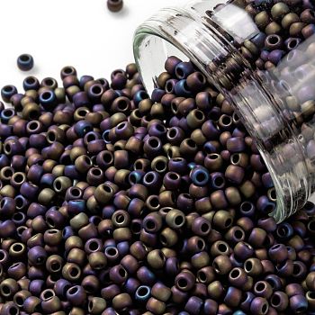 TOHO Round Seed Beads, Japanese Seed Beads, (615) Matte Color Iris Purple, 11/0, 2.2mm, Hole: 0.8mm, about 1110pcs/bottle, 10g/bottle
