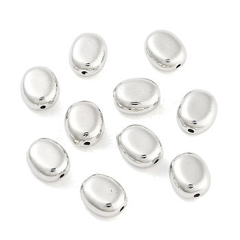 CCB Plastic Beads, Oval, Platinum, 8x7x4mm, Hole: 1mm, about 2500pcs/500g