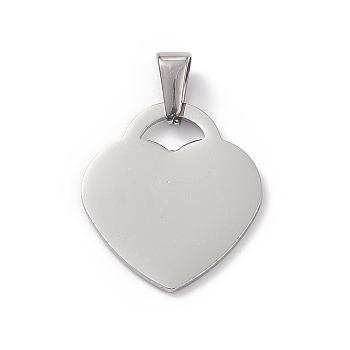 304 Stainless Steel Pendants, Laser Cut, Heart Charms, Stainless Steel Color, 23x20.5x1.5mm, Hole: 3.5x6mm