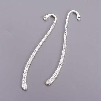 Tibetan Style Alloy Bookmarks, Silver Color Plated, Lead Free and Cadmium Free, 84x4x2mm, Hole: 2mm