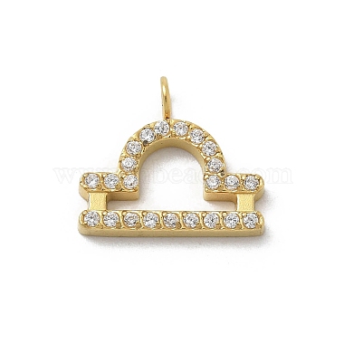 Golden Clear Libra Brass+Cubic Zirconia Charms