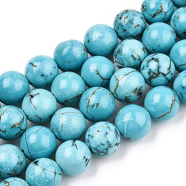 8mm Round Green Turquoise Beads