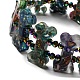Jaspe impérial naturel teint avec bracelets extensibles en perles de résine(BJEW-G698-01B-05)-3