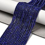 Natural Lapis Lazuli Beads Strands, Disc, Heishi Beads, 2.2~3x1.5~2mm, Hole: 0.5mm, about 200pcs/strand, 14.37''(36.5cm)(G-Z074-C01)