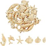 24Pcs 6 Styles 304 Stainless Steel Charms, Golden, 4pcs/style(STAS-UN0023-11)