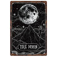 Vintage Metal Tin Sign, Iron Wall Decor for Bars, Restaurants, Cafes Pubs, Rectangle, Moon, 300x200x0.5mm(AJEW-WH0189-172)