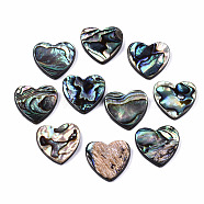Natural Abalone Shell/Paua Shell Beads, Heart, Colorful, 20x20.5x3.5mm, Hole: 1mm(SSHEL-T014-16D)