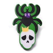 Halloween Theme PVC Alligator Hair Clips, with Iron Findings, Hair Accessories for Girls Women, Spider, 73x41x2.5mm(PHAR-B089-01)