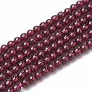 Natural Garnet Beads Strands, Round, 3.8~4mm, Hole: 1mm, about 91pcs/strand, 15.9 inch(G-S150-55-3.8mm)